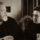 Welles and Peter Bogdanovich during the filming of The Other Side Of The Wind.